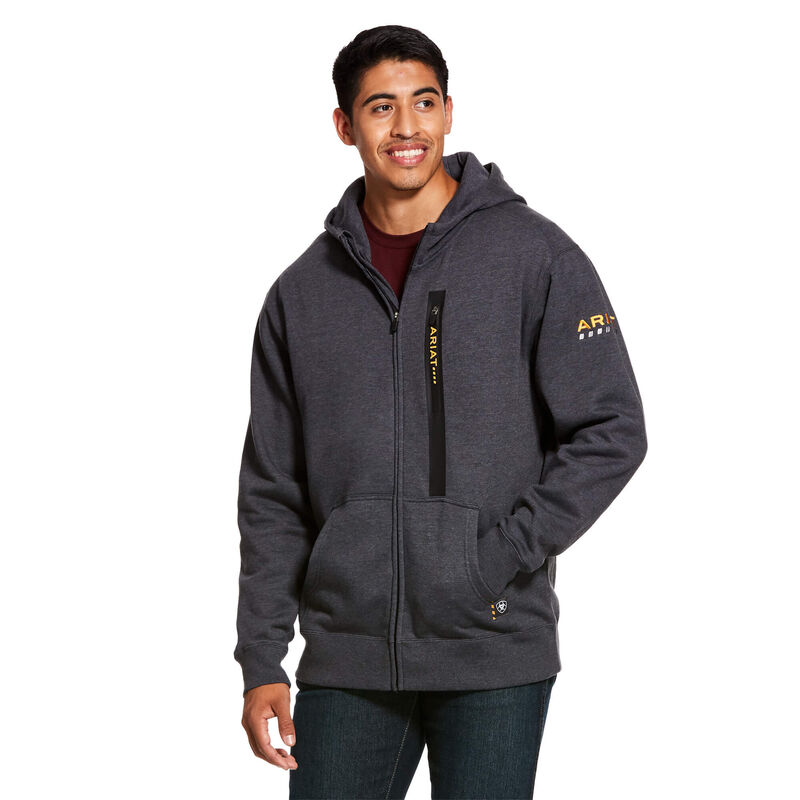 Ariat Hoodie Herren - Rebar Workman Full Zip DunkelGrau ( YUQGK-9172 )